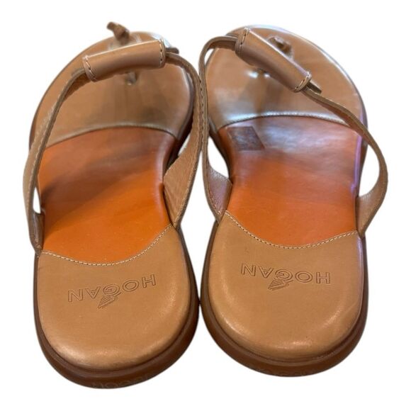 HOGAN Women's Italy Thong Leather Beige Slide Sandals 39  9 - Picture 5 of 7